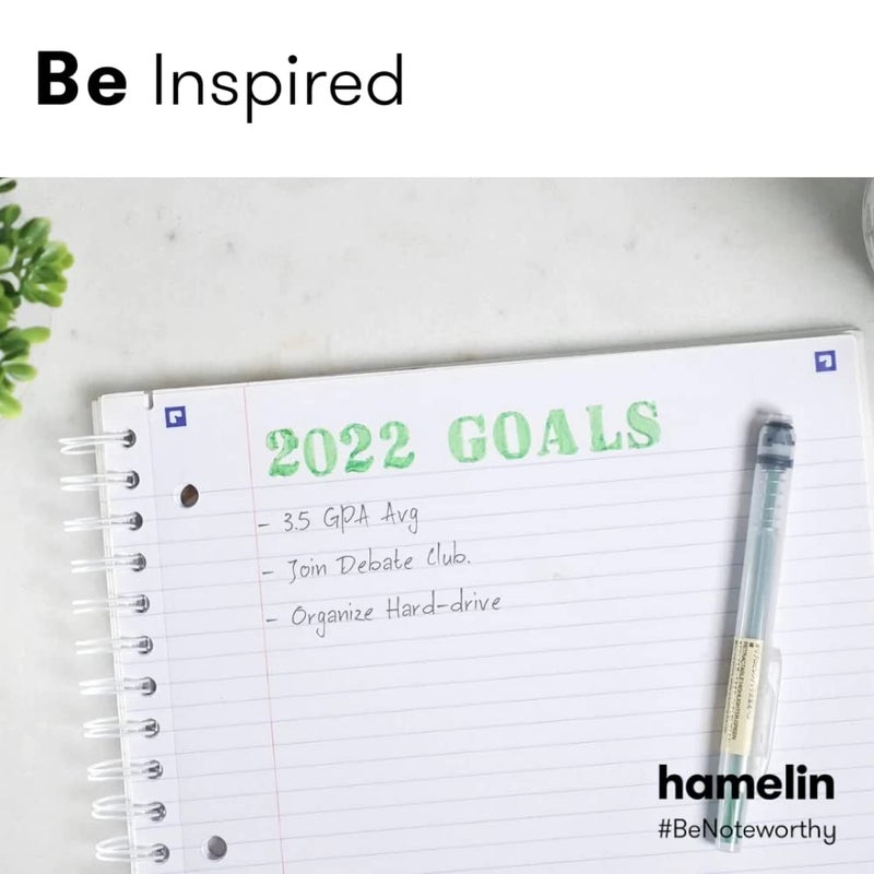 Hamelin, Spiral Notebook, 8.5x11in, College Ruled, Hardcover, 90shts/180 Pages, 3 Subject Notebook, ICE White - Image 4
